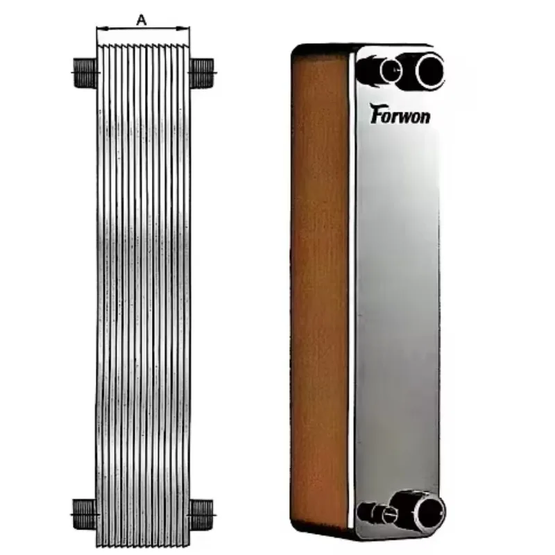 Customized SS304 SS316 Brazed Plate Heat Exchanger For Air Conditioners Chiller Evaporator Corrosion Resistance R134A R22