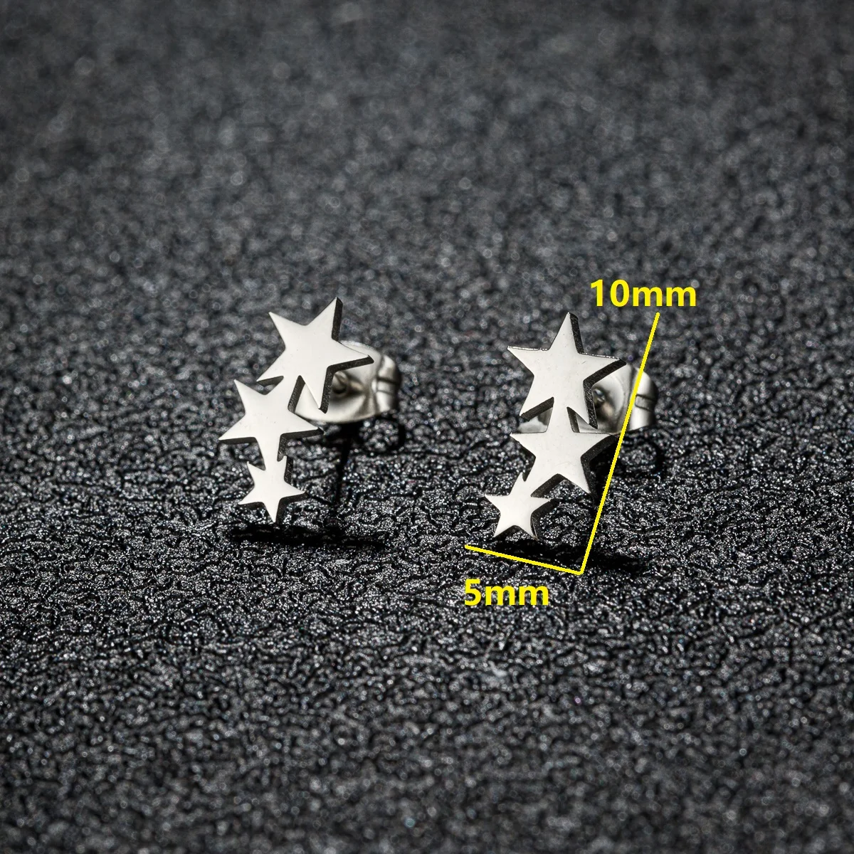 Fashion Stainless Steel Earrings Small Cute Triple Star Stud Earrings Punk Piercing Earing Women's Starry Minimalist Jewelry