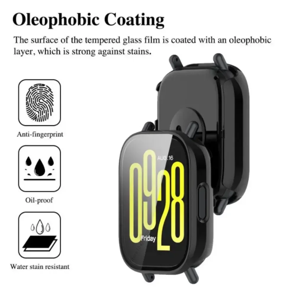 حافظة حماية للكمبيوتر الشخصي + زجاج لساعة Xiaomi Redmi 5 ساعة ذكية نشطة مضادة للخدش لملحقات Redmi Watch 5 Lite