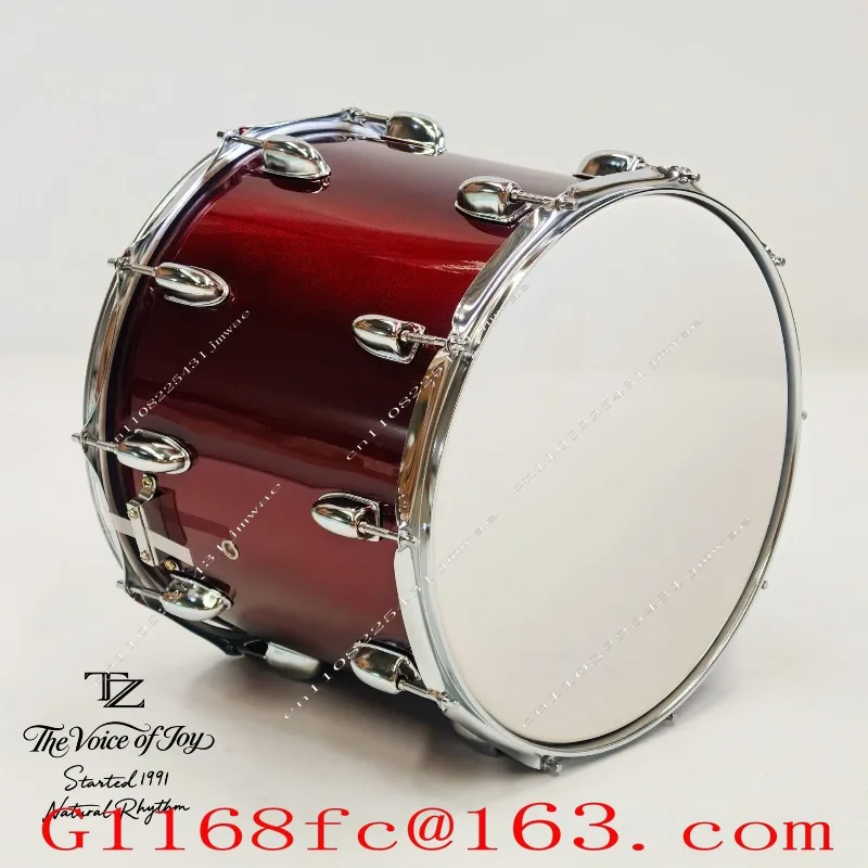 Percussion Instrument 1412 High Pitched Shoulder Strap Snare Drum with Adjustable Strings and Drum Horn Team