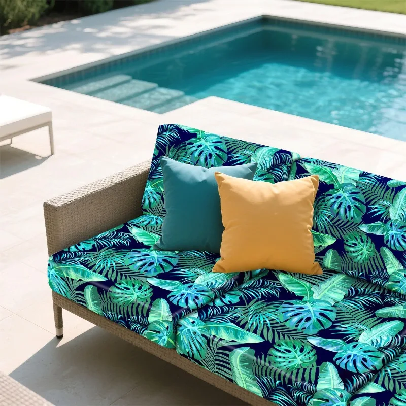8PCS Patio Cushion Covers Stretch Outdoor Couch Cushion Covers Replacement Washable Outdoor Sofa Slipcovers for Patio Furniture