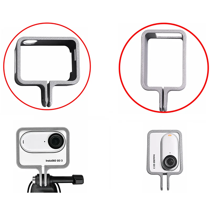 For Insta360/GO3/GO3S 3D Printed Camera Cage Action Mount Interface Protective Cover Screen Flip Charging Button Accessory