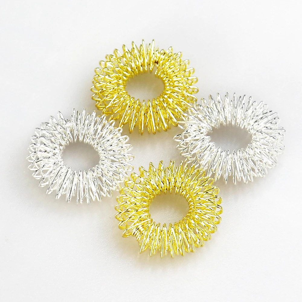 10/20/50/100pcs Massage Rings Stainless Steel Finger Acupressure Ring Stress Relief Blood Circulation Acupressure Figure Massage