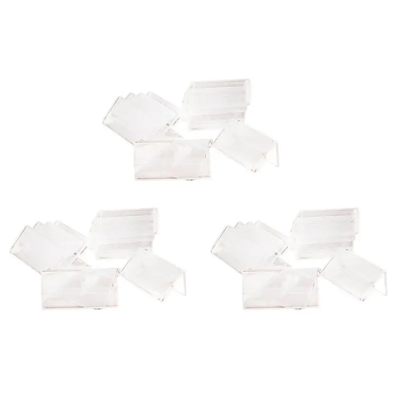 A04G-150Pcs Clear Signage Card Holder Poster Holder Plastic Mini Label Holder Acrylic Card Display Stand 2X4cm