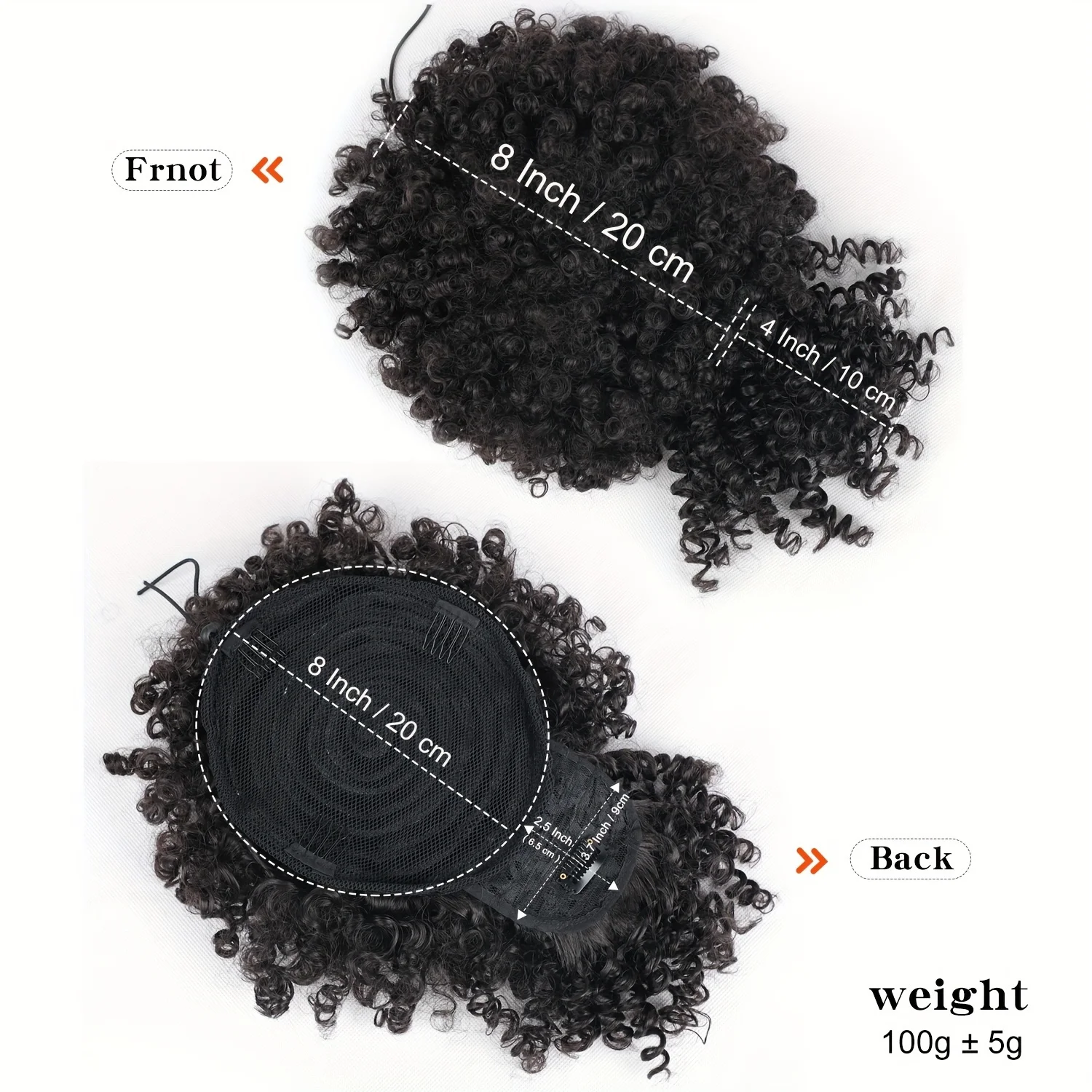 아프로 합성 퍼프 드로스트링 포니테일 붙임머리 앞머리 포함 파인애플 업두 여성용 짧은 곱슬곱슬 포니테일 헤어 번