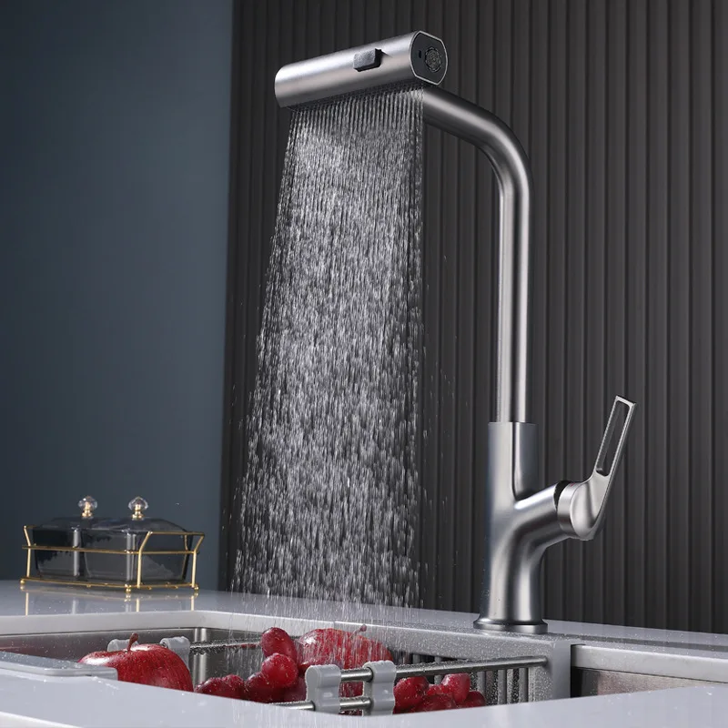 

Выдвижной кухонный смеситель с холодной и горячей водой, медная раковина, мойка для посуды, раковина для стирки на балконе