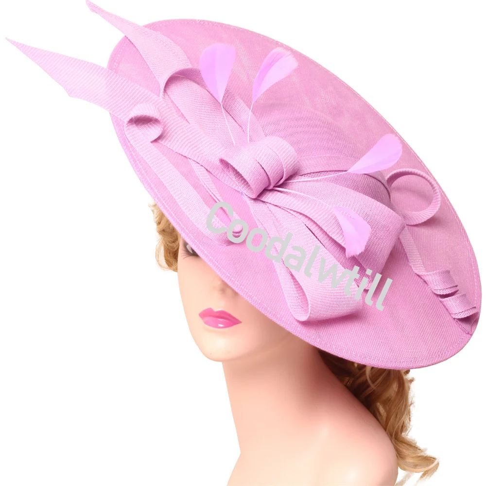 Wedding Big Derby Fascinator Hat Headband Women Royal Ascot Large Headpiece Ladies Party Banquet Race Millinery Cap With Bow