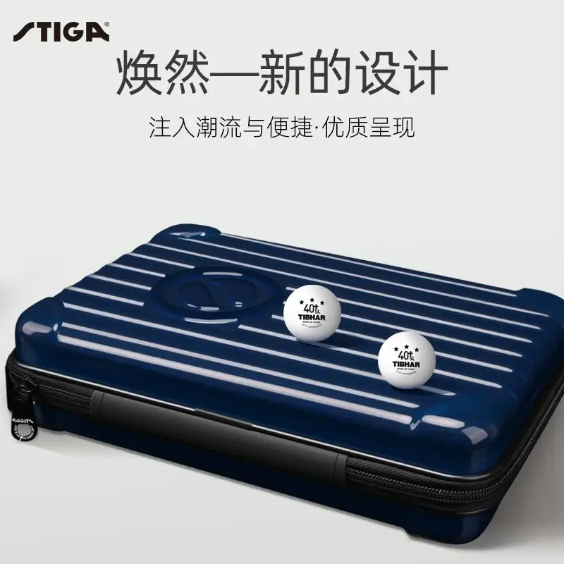 STIGA Hard Shell Table Tennis Paddle Case Square Shockproof Ping Pong Racket Storage Bag Water Resistant Protective Bat