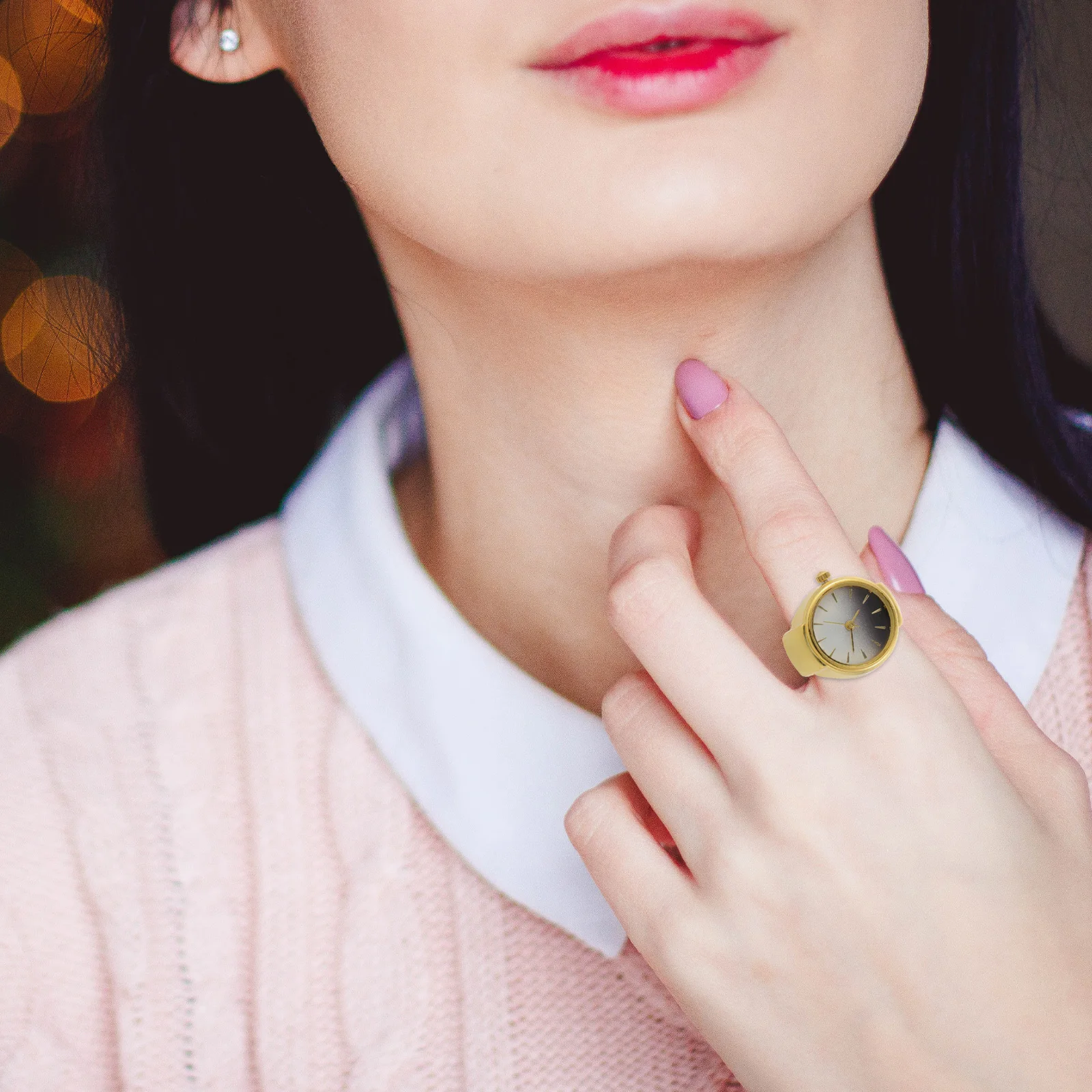 

Finger Watch Clock Jewelry Watches for Women Fashion Decorative Mini Necklace Gift Pocket Accessories