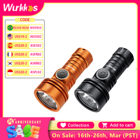 Wurkkos TS11 Mini 18350 Flashlight USB C Rechargeable EDC SFT40 Torch Powerful 2000LM RGB Auxiliary IP68 Waterproof Anduril 2.0