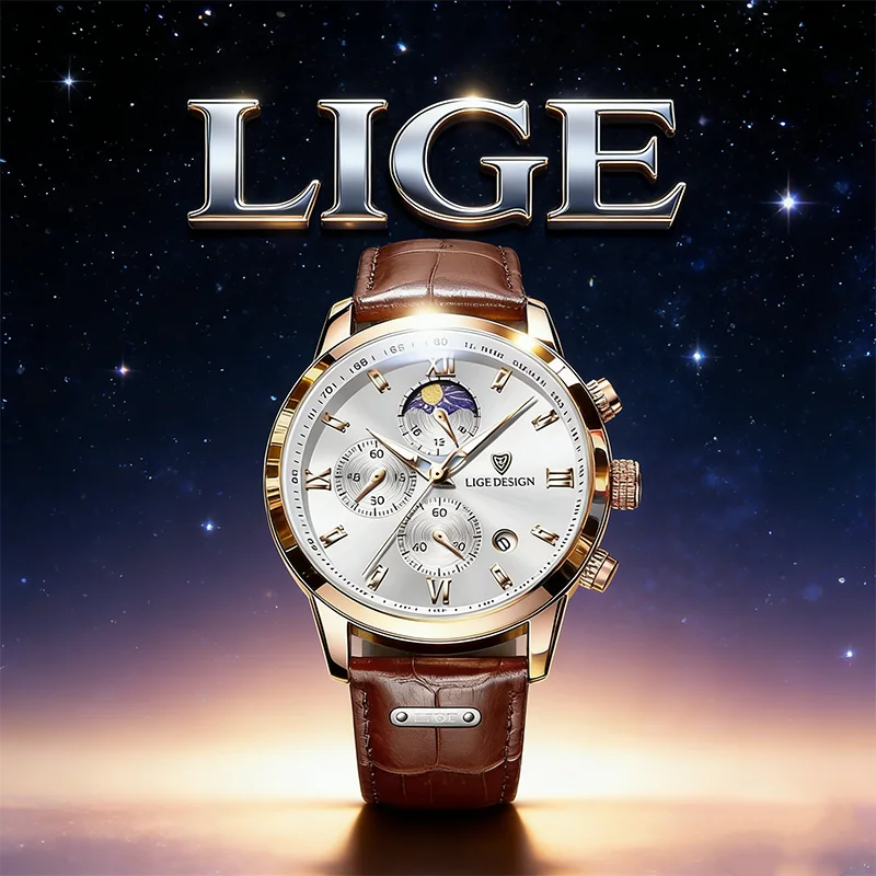 

LIGE Man Luxury Wristwatch Waterproof Luminous Date Men's Quartz Watches Stainless Steel Chronograph Watch For Men Reloj Hombre