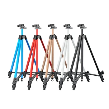 Alüminyum alaşımlı şövale, taşınabilir daralan katlanır çizim kurulu standı, yüksekliği ayarlanabilir Tripod, sanat malzemeleri 6 renk 155cm yükseklik