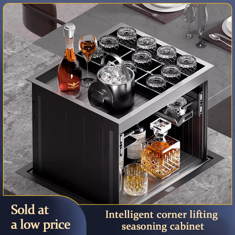 

STARSHINE Intelligent Electric Lifting Pull Basket Wine Cabinet Double-Layer Vertical Lifting Kitchen Seasoning Pull Basket