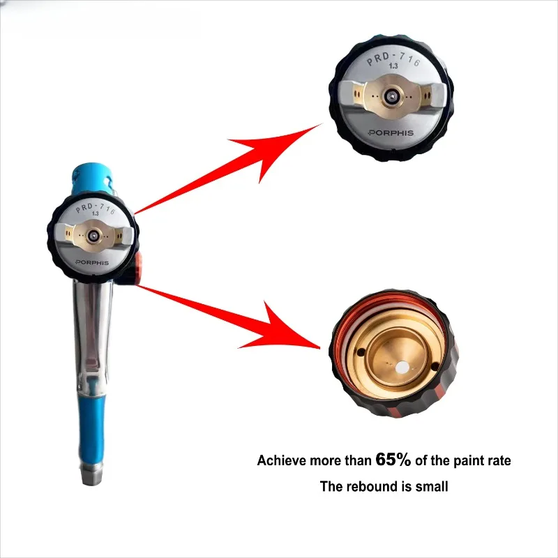 Porphis PRD-716 ferramenta pneumática de alta qualidade 1.3mm bico hvlp pistola de pulverização de gravidade plástico boa atomização verniz pulverizador de tinta