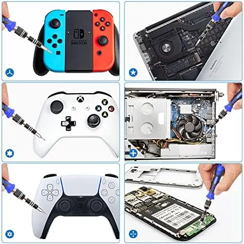 Juego de destornilladores magnéticos de 124 piezas con 101 puntas para reparación de electrónica