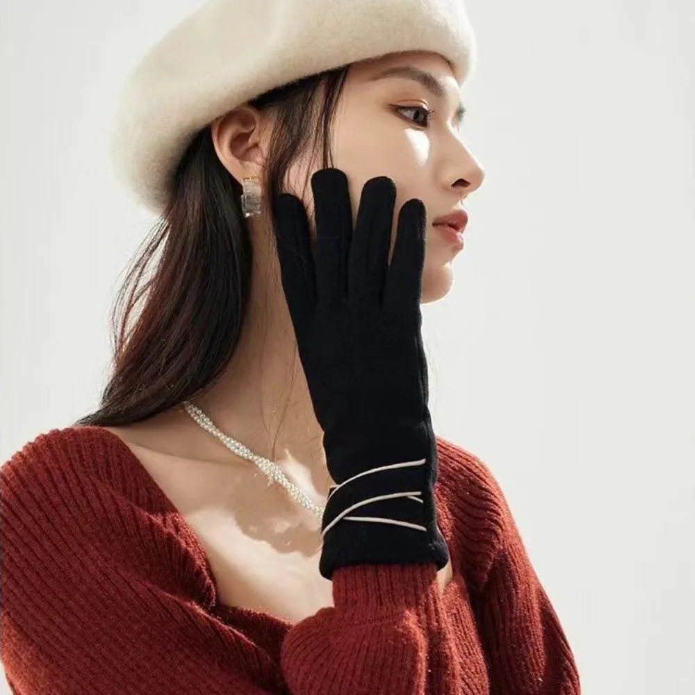 

Женские зимние перчатки с сенсорным экраном, теплые перчатки с пальцами для сенсорного экрана, варежки для вождения, езды на велосипеде, вождения