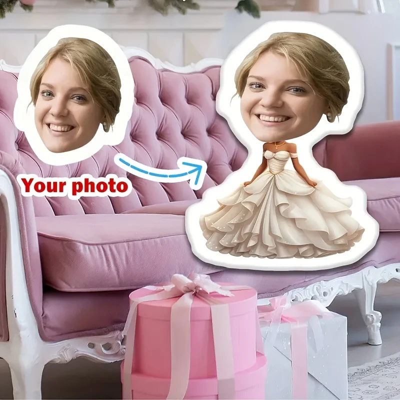 A Unique Portrait Throw Pillow Featuring Personalized Facial Portraits, the Perfect Gift for Couples, a Decorative Pillow, and a