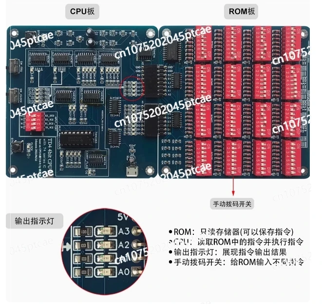 4Bit TD4 CPU Self-made Introduction 74 Series Chip Logic Circuit Design CPU Operating Principle Learning