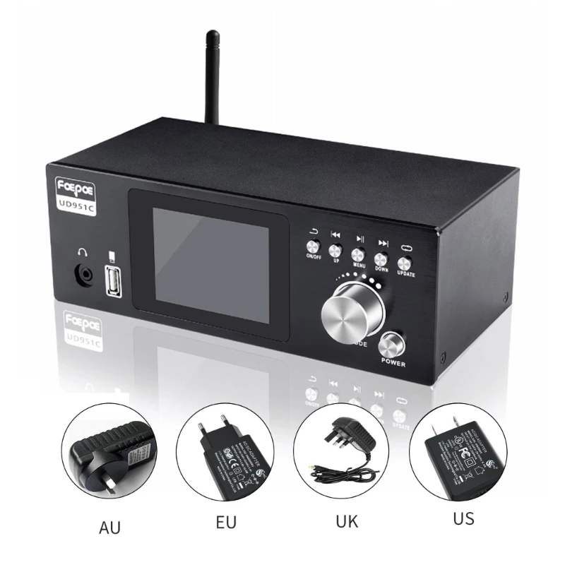 

UD951C DSD Decoders Wirelesss5.0 Coaxial Optical Fiber Input PCM support 384KHz/32bit Support 15m Transmission Distance