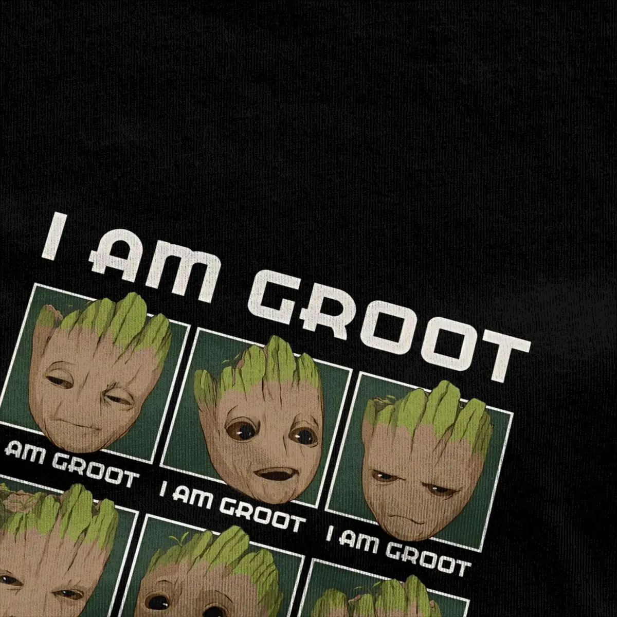 Marvel I Am Groot Guardians Of The Galaxy Moods Of Groot T-Shirt Mens Vintage Cotton T-Shirts Summer O-Neck Fashion Tee Shirt