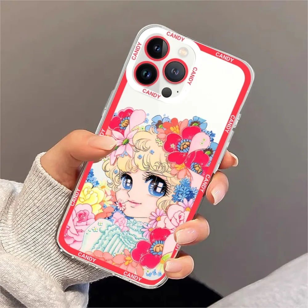 Anime Manga Candy Candy Phone Case For iPhone 11 12 Mini 13 14 15 Pro Max Transparent Shell