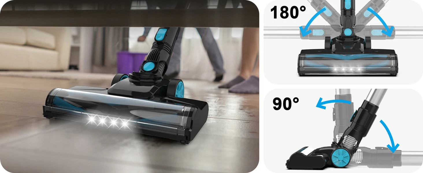 INSE V770 Kabelloser Staubsauger, 30Kpa 6-in-1 Leichter Stabstaubsauger für Teppiche, Hartböden, Tierhaare – Detail 7