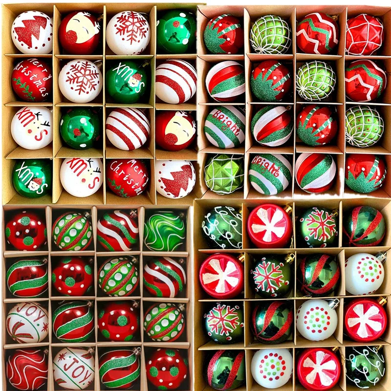 16 Stück Weihnachtskugel-Ornamente, Weihnachtskugeln für Baum, bruchsicher, bruchsicher, baumelnde Kugeln, Set, dekorative hängende Verzierung