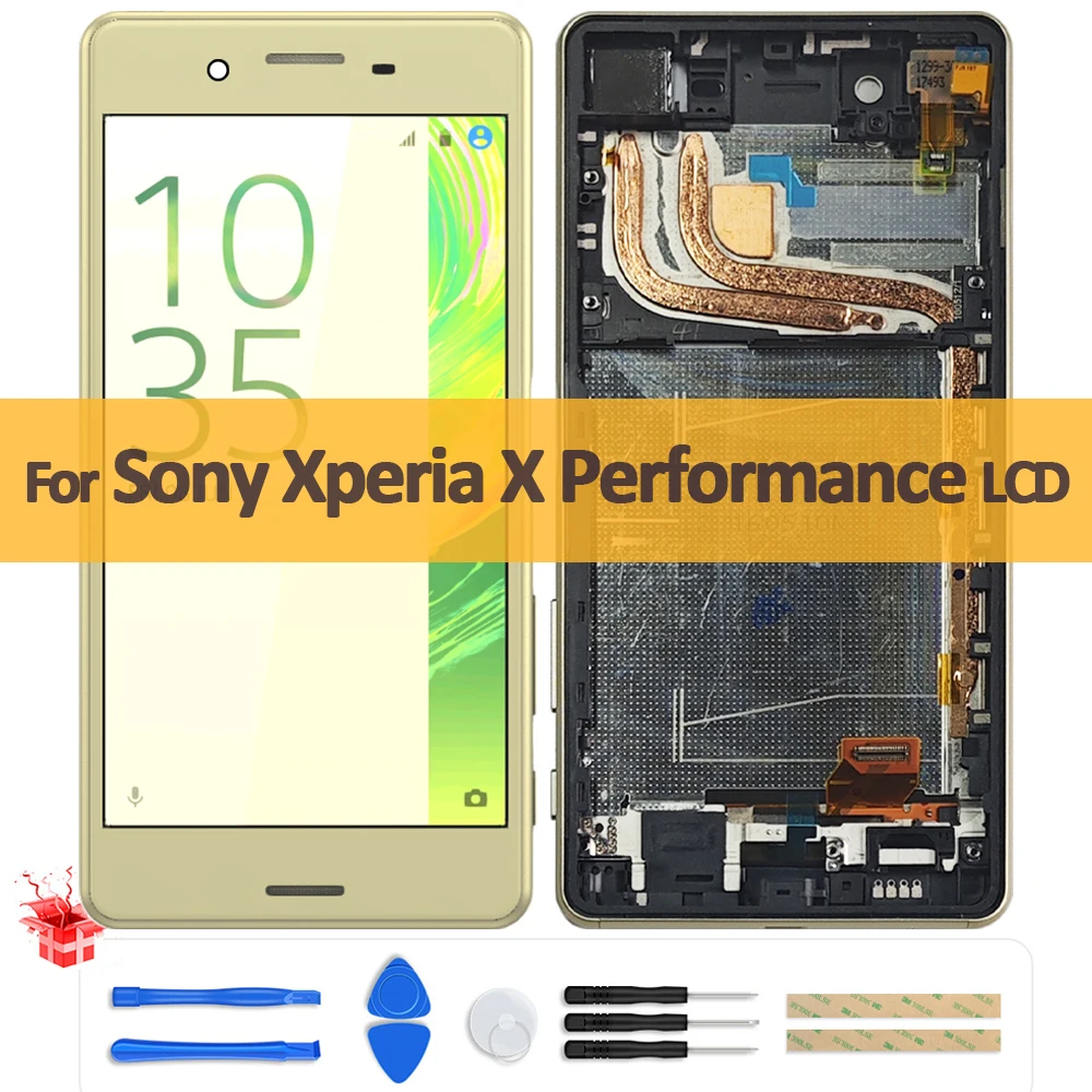 Оригинальный 5,0-дюймовый ЖК-дисплей для Sony Xperia X Performance, ЖК-дисплей с цифровым преобразователем сенсорного экрана в сборе для Sony XP F8131 F8132, замена