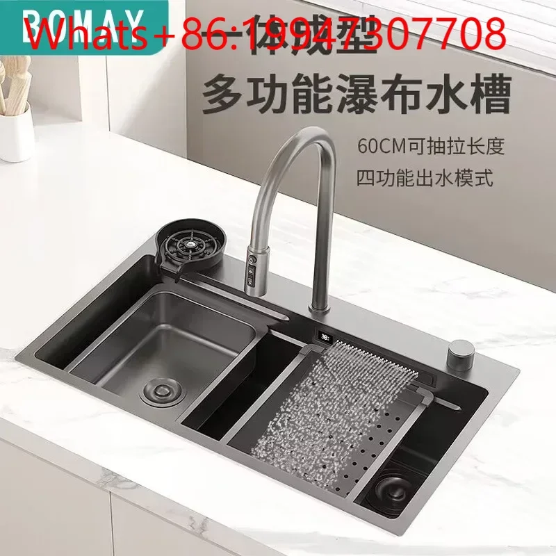 

304 Stainless Steel Kitchen Vegetable Basin With Rotating Pull-out Faucet Anti-blocking And Deodorant.