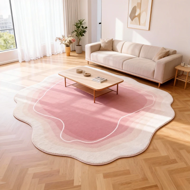 Irregular Shape Carpets for Living Room Fluffy Soft Rug Gradient Color Bedroom Decor Large Carpet Thicken Plush Lounge Floor Mat