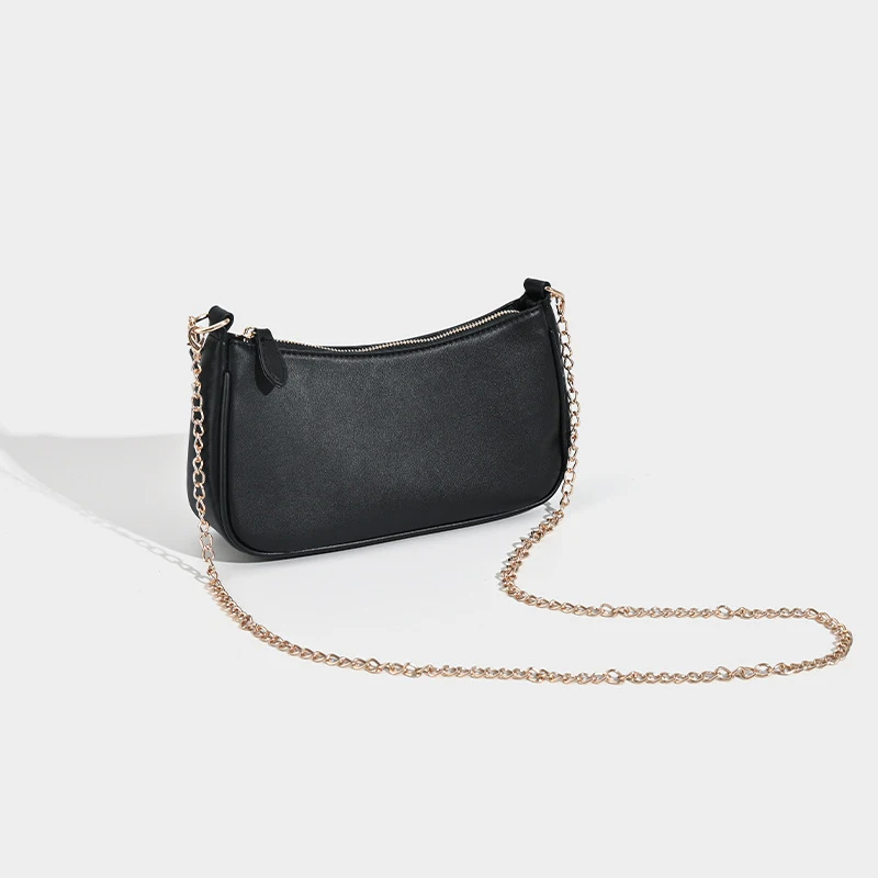 Hobo-Kettenriemen-Umhängetasche, Vintage Leichte Casual Handtasche, Einfarbige Pendler-Arbeits-Reise-Damentasche – Detail 4