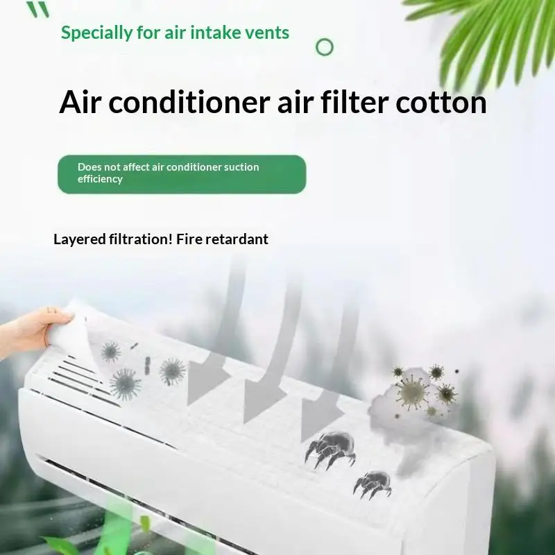 12/30Pcs Universal Air Purification Filter Pad Anti-dust Air Conditioning Inlet Cotton Dust Filter Hang-up Air Inlet Filter