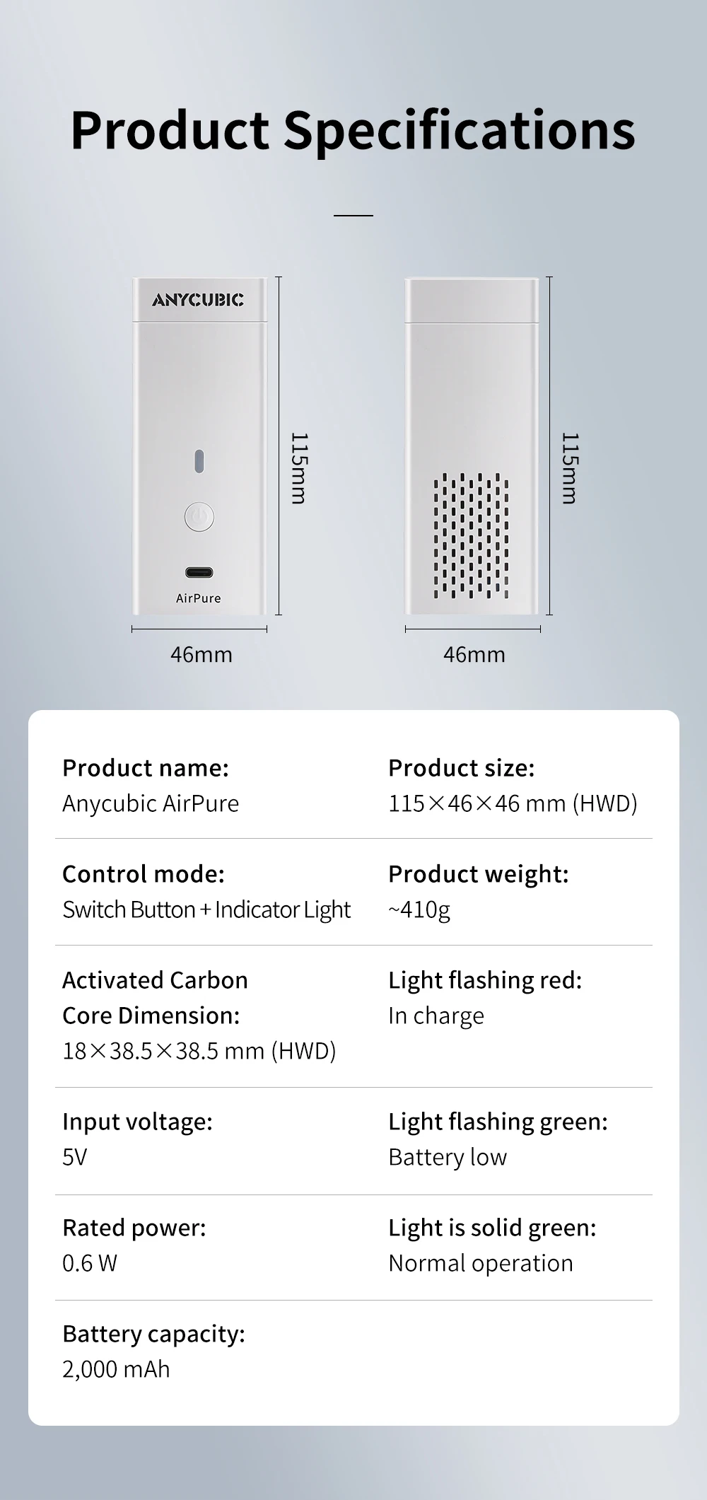 ANYCUBIC 3D-Drucker-Ersatzteile, Luftreiniger, 2 Stück/Set, Zubehör für 3D-Drucker der Photon-Serie, Photon LCD 3D-Drucker. – Detail 10