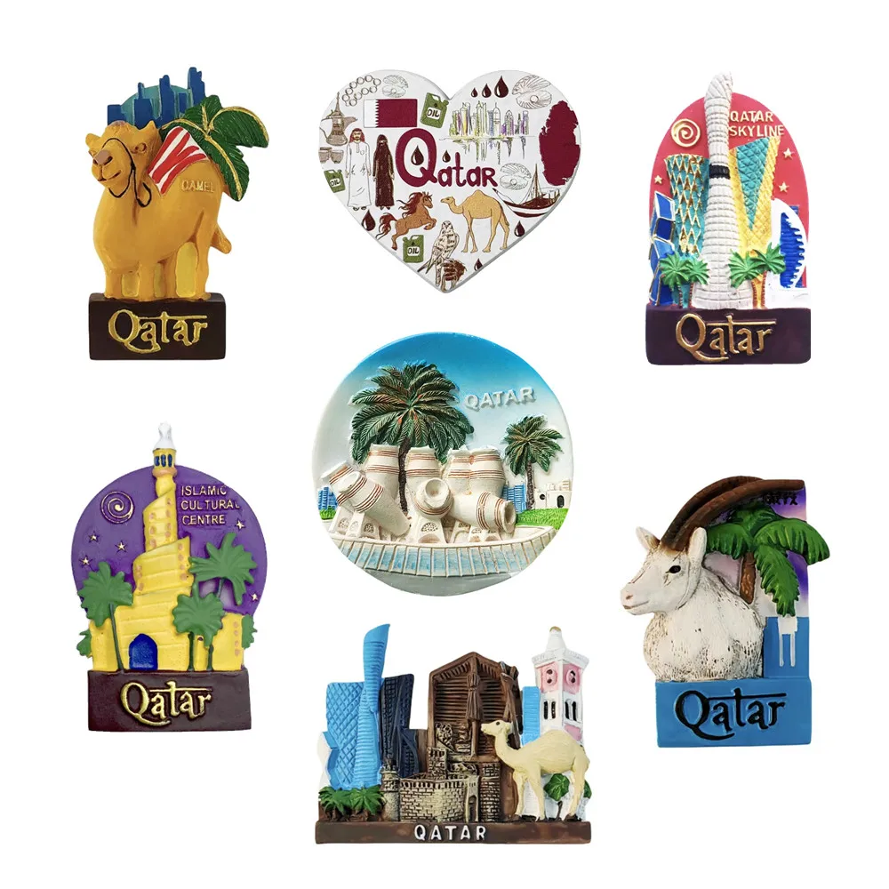 Asia Qatar Tourist Souvenir Fridge Magnets Handicraft Magnetic Refrigerator Decoration Articles Handicraft Gifts
