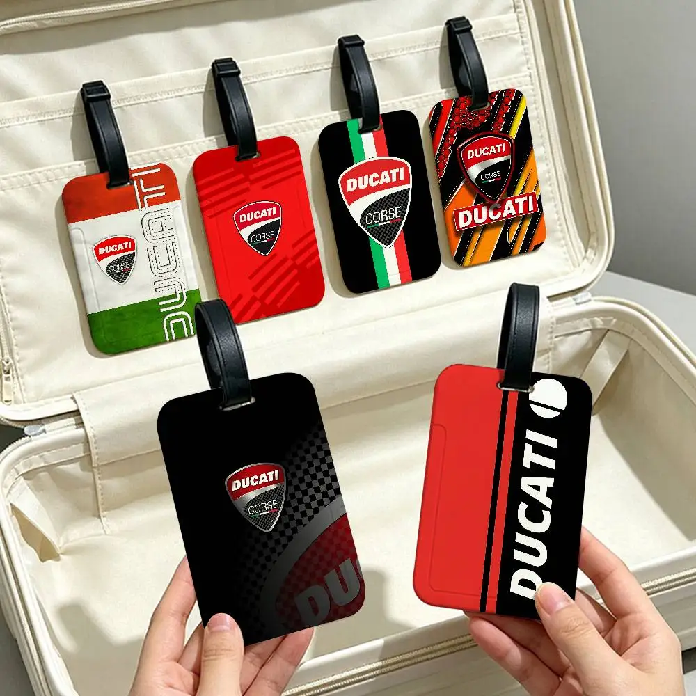 D-Ducaties Racing Motorcycle Waterproof Information Card Sleeve PVC Luggage Tag Anti lost Identifier For Suitcase Handbag