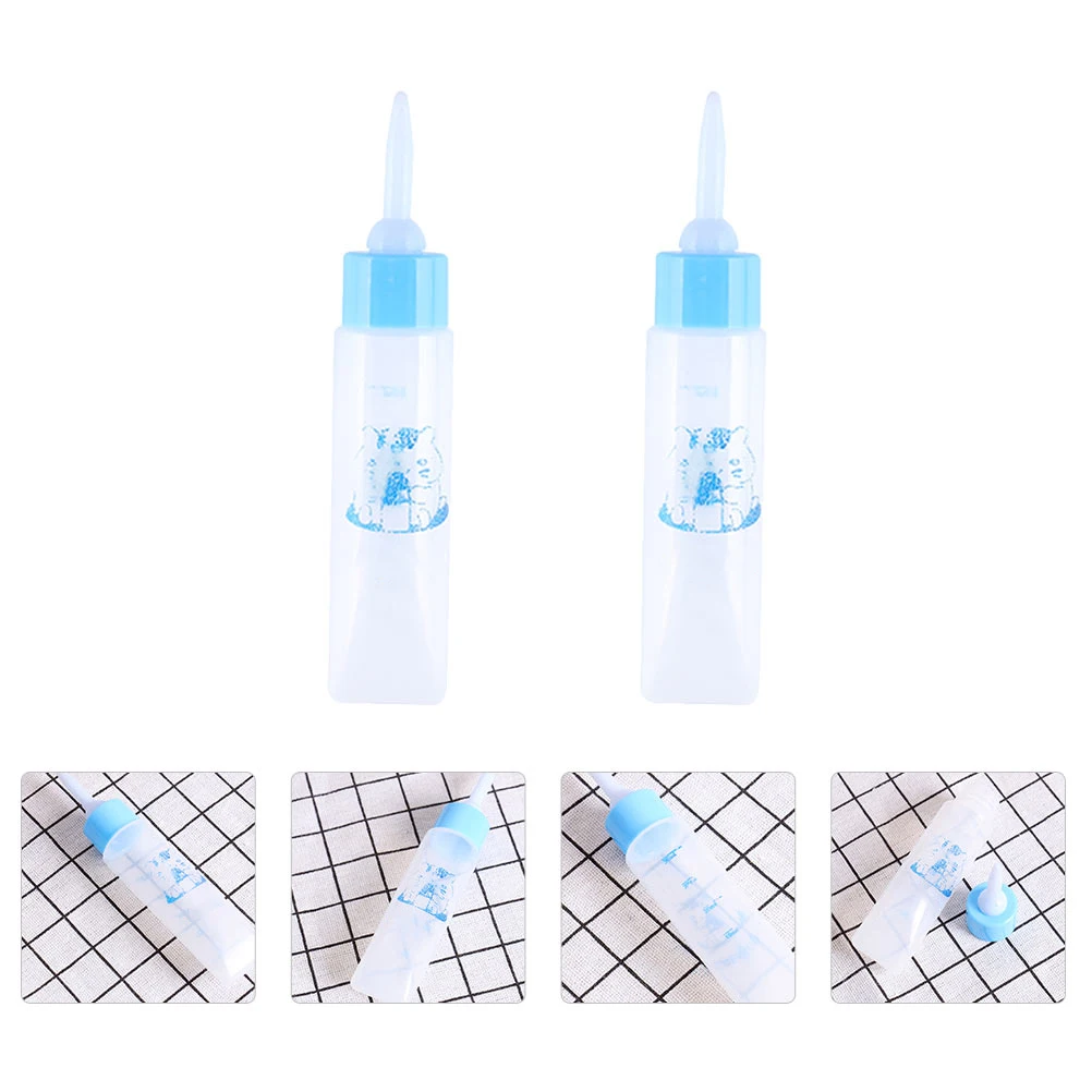 

2pcs Pet Nurser Bottles Small Animal Milk Newborn Feeding Nursing Bottles for Hamster Healthy Material Long Lasting Dog Feeding