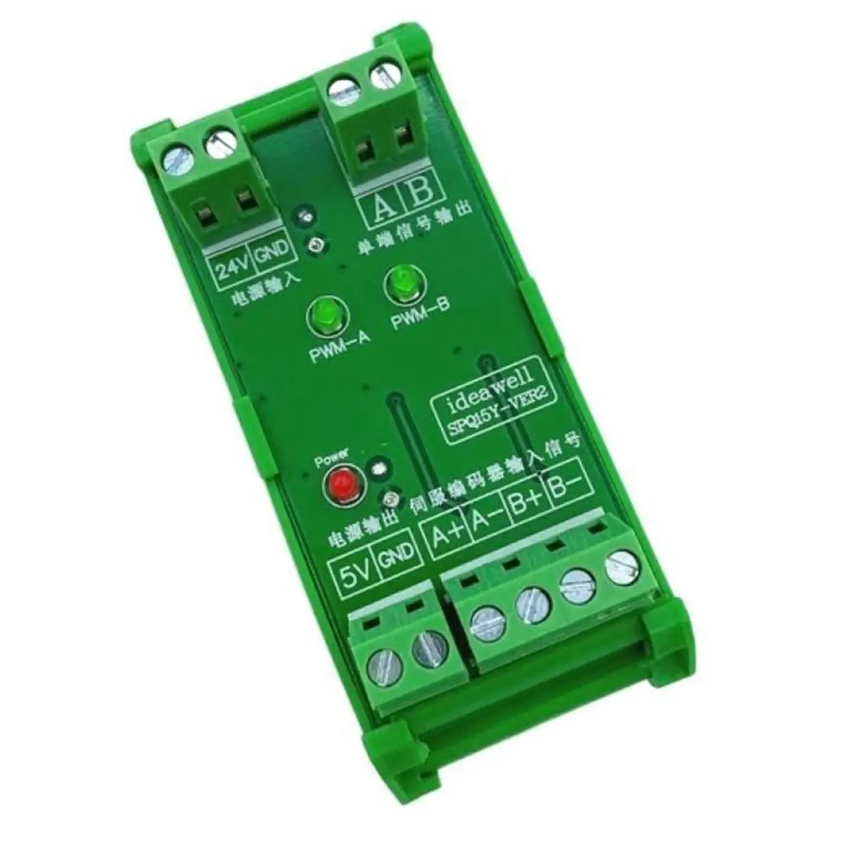Differential to Collector Encoder Signal Converter 5V to 24V Single-Ended NPN/PNP 0-3.2MHz -Isolated for PLC Servo A