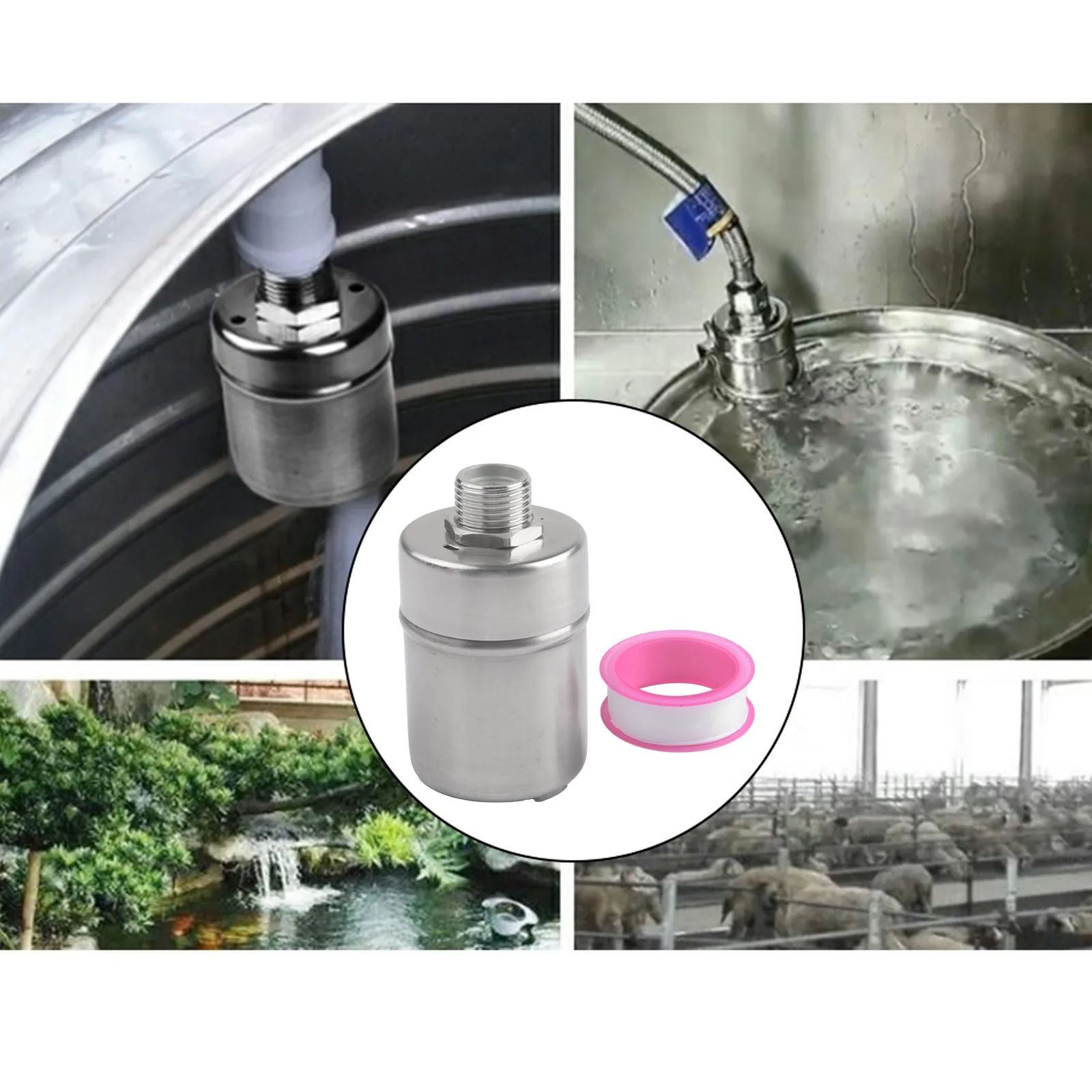 For Water Towers For Kitchen Faucets Stainless Steel Valve Automatic Tank Valve Home Water Systems Automatic Float Ball Valve