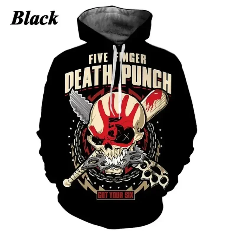 Men's And Women's Five Finger Death Punch Hoodies 3D Printing Casual Autumn And Winter Sweatshirts Hip-hop Rock Hoodie