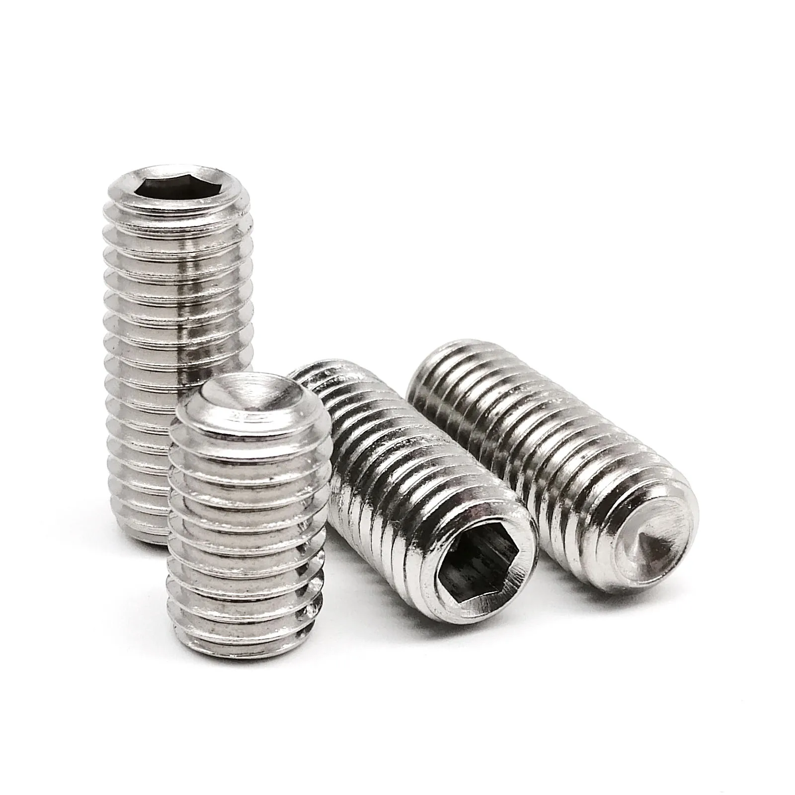 HZYUEGOU M1.6 M2 M2.5 M3 M4 M5 M6 M8 M10 M12 DIN916 Innensechskant-Schraube mit Zylinderkopf und Rundkopf, Gewindestift, 304 A2-70 Edelstahl – Detail 3