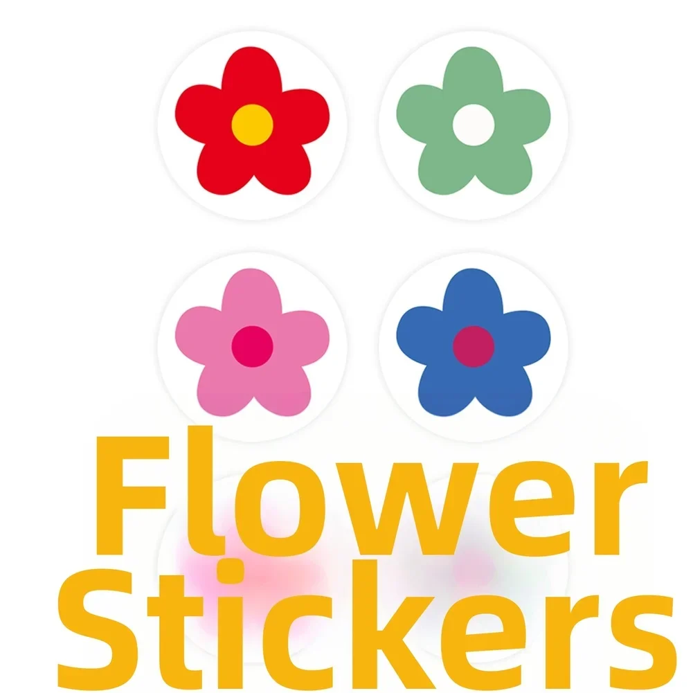 Red Flower Reward Stickers On A Roll Of 500 For Classroom And Teacher Use With Self Coated Paper For Arts And Crafts