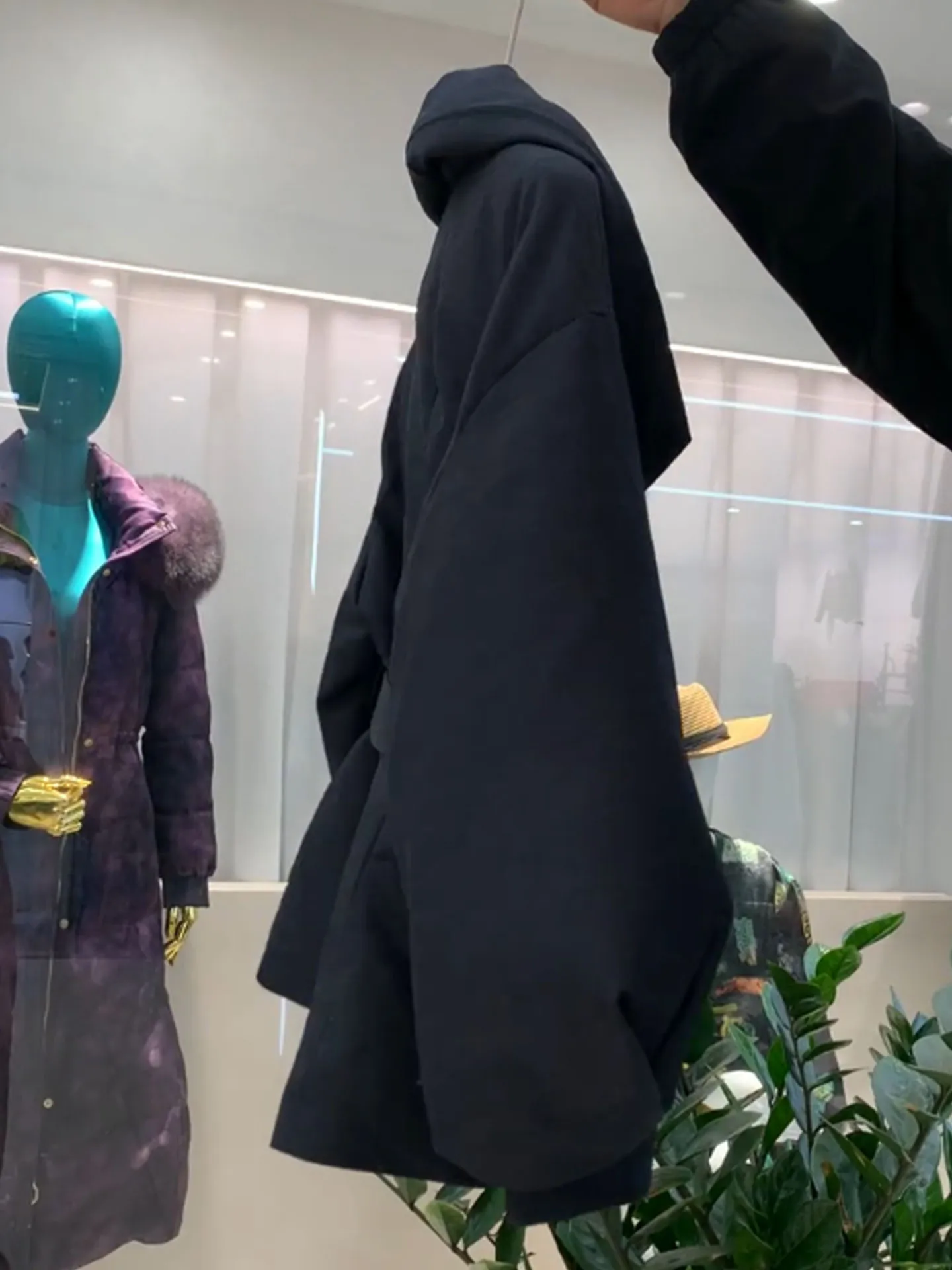 Ele Bla Mittellange Daunenjacke mit Gürtel an der Taille und großem Kragen für Damen, Winter 2022, lässige Sle-Hohe Taille