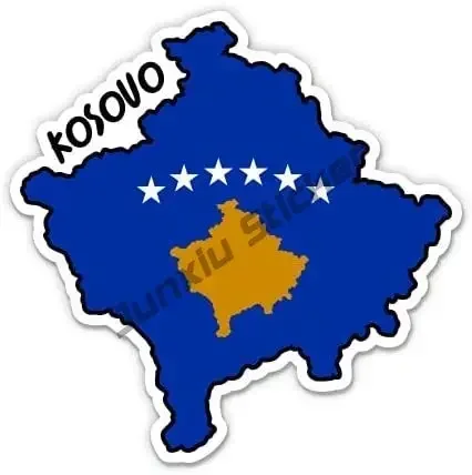 Kosovo with Flag Vinyl Sticker Funny Kosovo Albania Double-Headed Eagle PVC Car Decal Accessories for Cars Phone Laptop