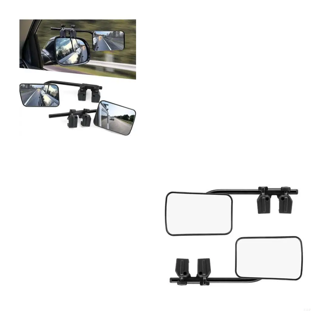 F1CF 360 Degree Adjustable Side Mirror Extenders for Towing Additional Mirror Caravans Rear View Mirror Exterior Wing Mirror