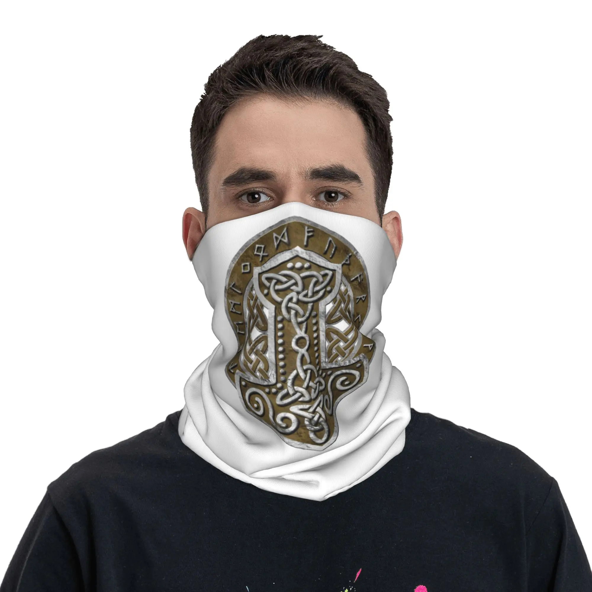

Mjolnir Thors Hammer Of The Gods Medieval Age Printed Bandana Neck Gaiter Printed Mask Scarf Headwear Cycling Unisex All Season