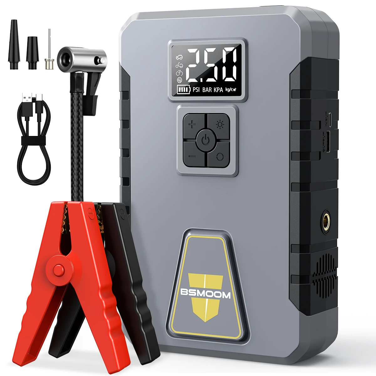 150 PSI Tire Inflator and 4000A /4500ACar Jump Starter (21800mAh Portable Power Bank) with Emergency Light