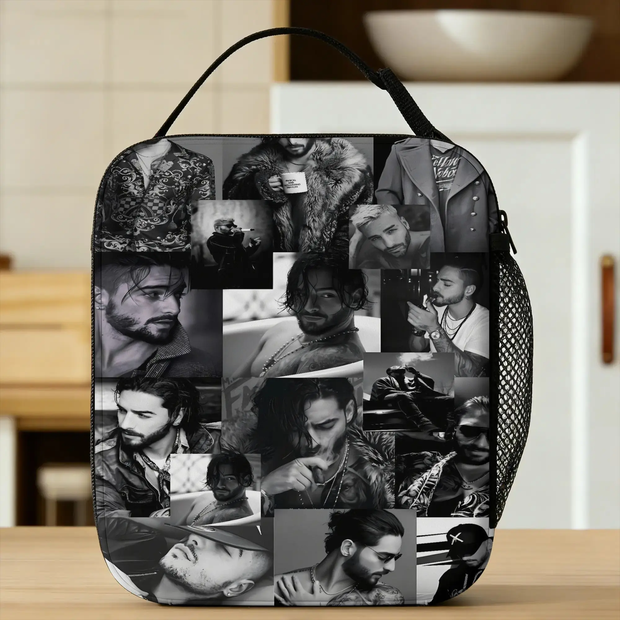 Maluma Rapper Lunch Bag  Vintage Lunch Box Picnic Portable Insulated Thermal Tote Handbags Child Waterproof Graphic Cooler Bag