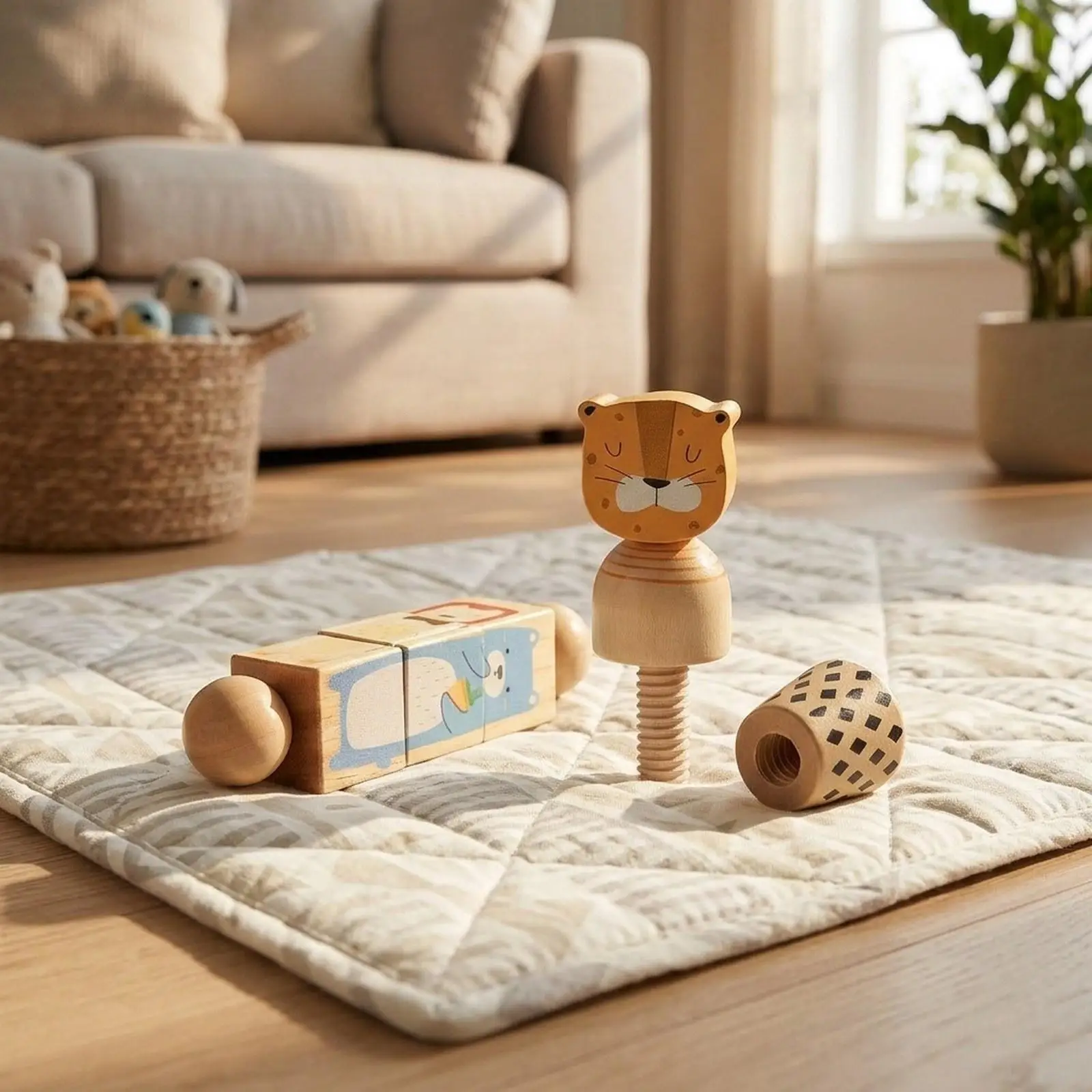 

Wooden Rotating Puzzle Toy Hand Grasping Sensory Game Brain Teaser for Children Preschool Fine Motor Skill Learning Play