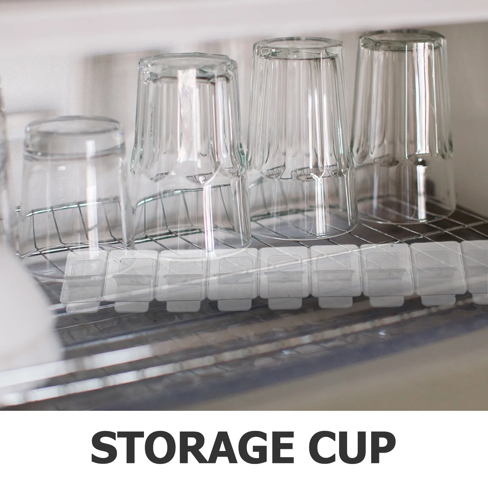 6Pcs Transparent Plastic Stackable Coffee Mug Organizer Adjustable Modular Cup Holder Space Saving Cup Rack Kitchen Cabinet