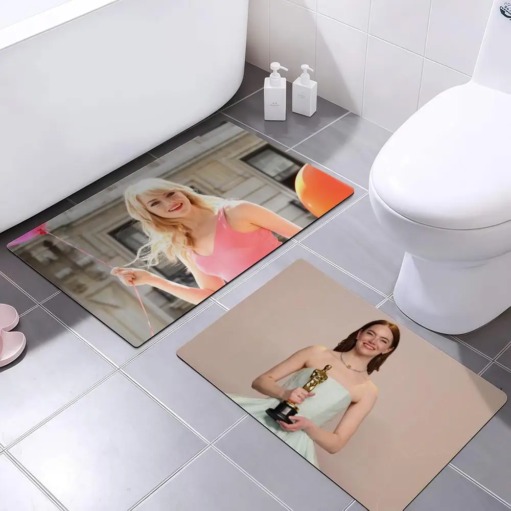 A-الممثلة إيما ستون الكلمة حصيرة لينة دياتوم الحمام ماصة الكلمة حصيرة، مرحاض الحمام، سجادة أرضية منزلية، سجادة باب C #3